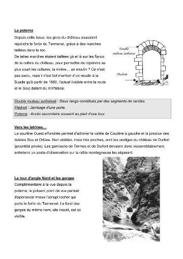 Guide de visite ch�teau de Termes