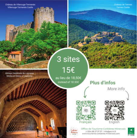 3 sites 15 euros incontournables corbières