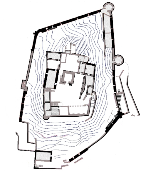 Plan du château de Termes en 2015 Suite au travaux 2015, nouveau plan des vestiges du château cathare de Termes, aude