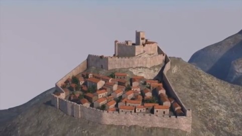 Image extraite du clip 3D de l'application "Termes en Pays Cathare" 3D, chateau cathare, Termes, siège de 1210, château, Corbières, Pays Cathare.