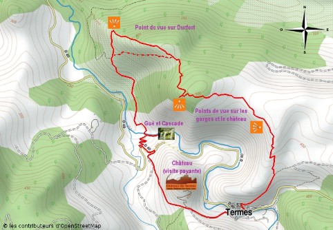 Petite Vadrouille Termes plan OSM FranceTopo randonnée Termes petite vadrouille